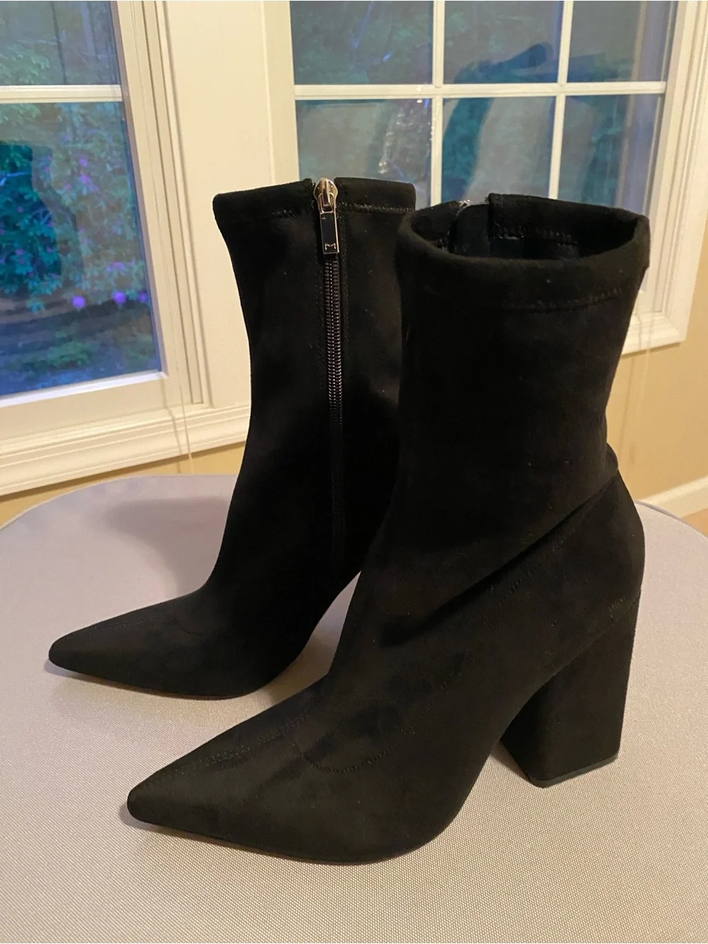 Marc Fisher - The “Larry” Black Suede Pointed-Toe Sock Bootie Sz 7